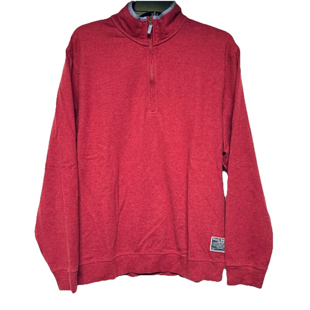 Brooks Brothers Men's 1/4 Zip Size Large Pullover 100% Cotton